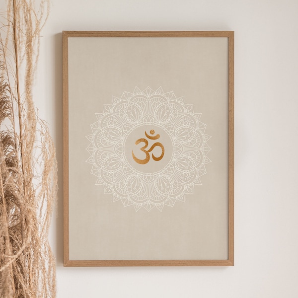 Meditation Om Poster, Yoga Art Print, Buddhist Wall Art, Om Mural, Spiritual Gifts