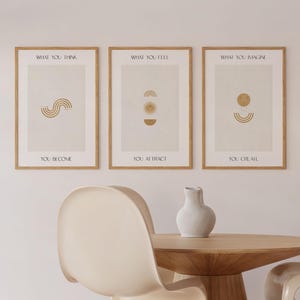 Set of 3 sayings posters, spiritual wall art, spiritual poster set, energy picture, positive mindset, consciousness, mindfulness poster