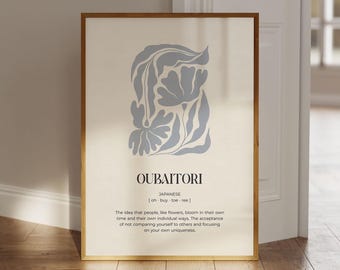 Oubaitori Definition Poster, Definition Poster, Japandi Poster, Typography Poster, Dictionary Art Print, Dictionary Prints, Word Poster