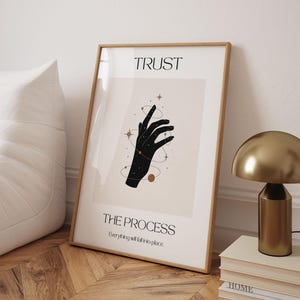 Zitat Poster Spirituell &quot;Trust the Process&quot;, Boho Wandkunst