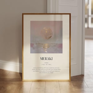 Meraki Definition Poster, Meraki Poster, Definition Wall Art, Scandinavian Decor, Meraki Printable Art, Inspirational Art Print