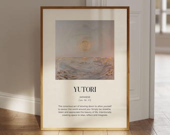 Yutori Definition Poster, Definition Poster, Japanese Poster, Japanese Decor, Word Definition Print, Japandi Wall Art, Japandi Poster