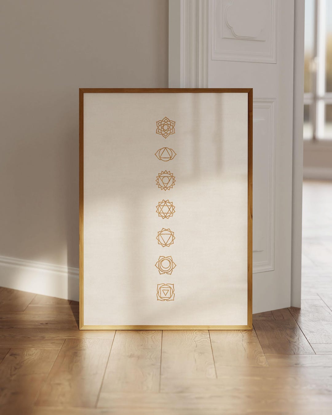 Minimalist Chakra Poster Gold, Yoga Wall Art, Yoga Gift, Energy Poster ...