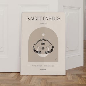 Sagittarius Zodiac Sign Poster, Boho Zodiac Wall Art, Astrology Poster, Sagittarius Gifts, Sagittarius Decor, Zodiac Sign Gifts