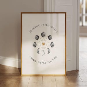 Sun and Moon Poster, Astrology Moon Phases, Yoga Poster, Mindfulness, Spiritual Art Print