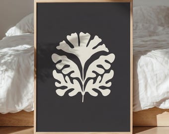 Abstract Plant Poster, Floral Wall Art, Boho Decor, Scandinavian Wall Art, Minimalist Botanical Wall Art, Neutral Decor