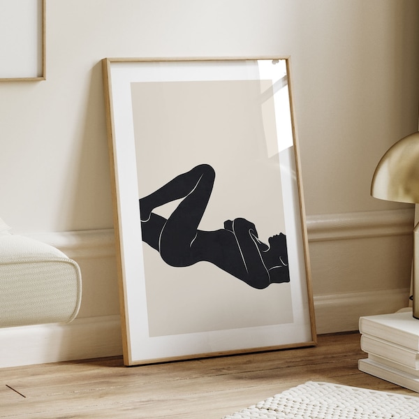 Female Body Posters, Abstract Female Body Wall Art, Female Form Art, Abstract Art
