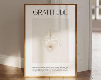 Gratitude Poster, Gratitude Definition Wall Art, Inspirational Poster, Spiritual Gift, Motivational Poster