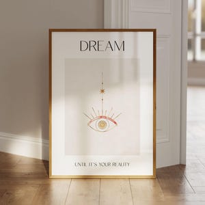 Quotes Poster &quot;Dream Until It&#39;s Your Reality&quot;, Spiritual Wall Art, Spiritual Pictures, Motivational Poster, Manifesting
