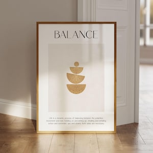 Balance Poster, Spirituelle Wandkunst, Poster Positive Energie, Ästhetisches Poster, Minimalistische Wandkunst Drucke, Definition Poster