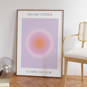 Aura Poster, Quotes Poster &quot;Go With The Flow&quot;, Spiritual Wall Art, Spiritual Poster, Art Print Digital Download, Positive Energy