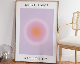 Aura Poster, Citaten Poster "Go With The Flow", Spirituele Wandkunst, Spirituele Poster, Kunstdruk Digitale Download, Positieve Energie