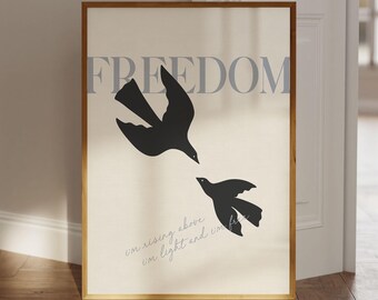 Freedom Posters, Inspirational Quotes Art Prints, Motivational Wall Art, Spiritual Decor, Positive Sayings Bedroom Picture