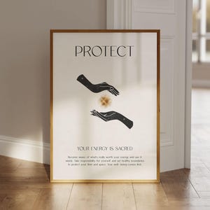 Spiritual Poster &quot;Protect Your Energy&quot;, Spiritual Wall Art, Positive Energy Poster, Aesthetic Poster Digital Download