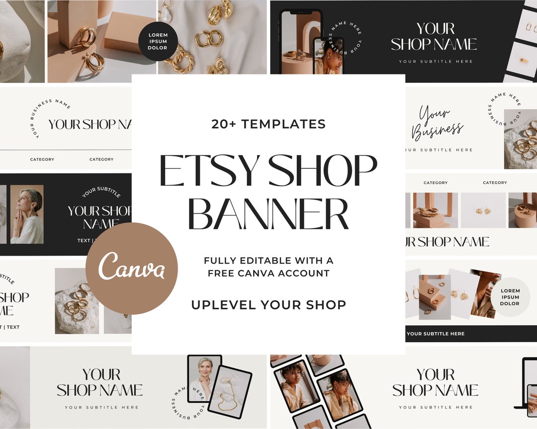 Etsy Shop Banner Template, Etsy Shop Branding Kit Neutral Beige, Shop ...