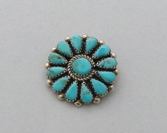 Sterling Silver and Turquoise Brooch