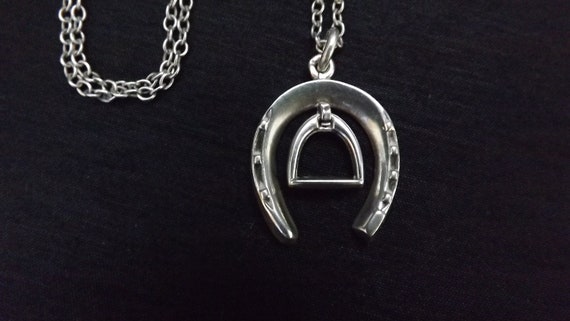 Victorian equestrian silver pendant
