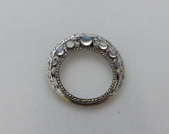 Silver and Moonstone Scarf Clip