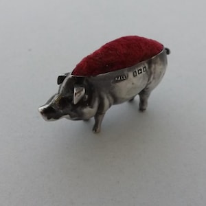 Antique Silver Pig Pin Cushion