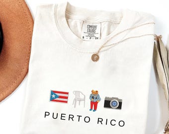 DTMF Puerto Rico Embroidered Tshirt, Embroidered Adult Tshirt, Embroidered Shirt, Custom Tee, Women&#39;s Embroidered Tshirt, Bad Bunny Tee