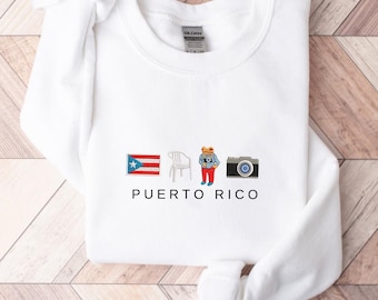 DTMF Puerto Rico Embroidered Crewneck | Embroidered Sweatshirt | Custom Embroidery | Adult Crewnecks | Adult Embroidered Gift | Bad Bunny
