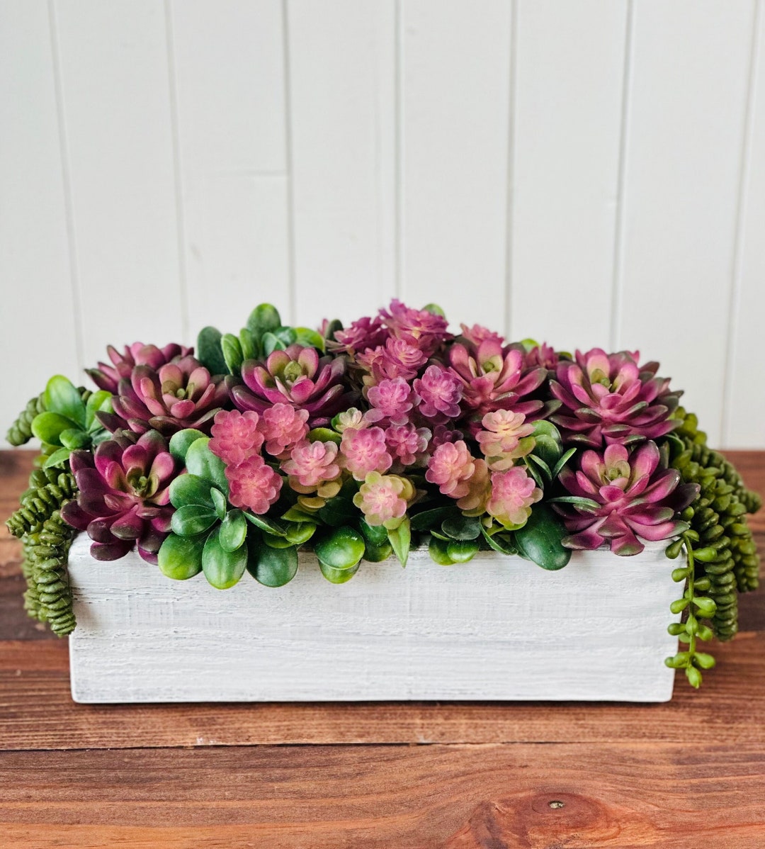 Faux Succulent Centerpiece Table Centerpiece Succulent Gift Etsy