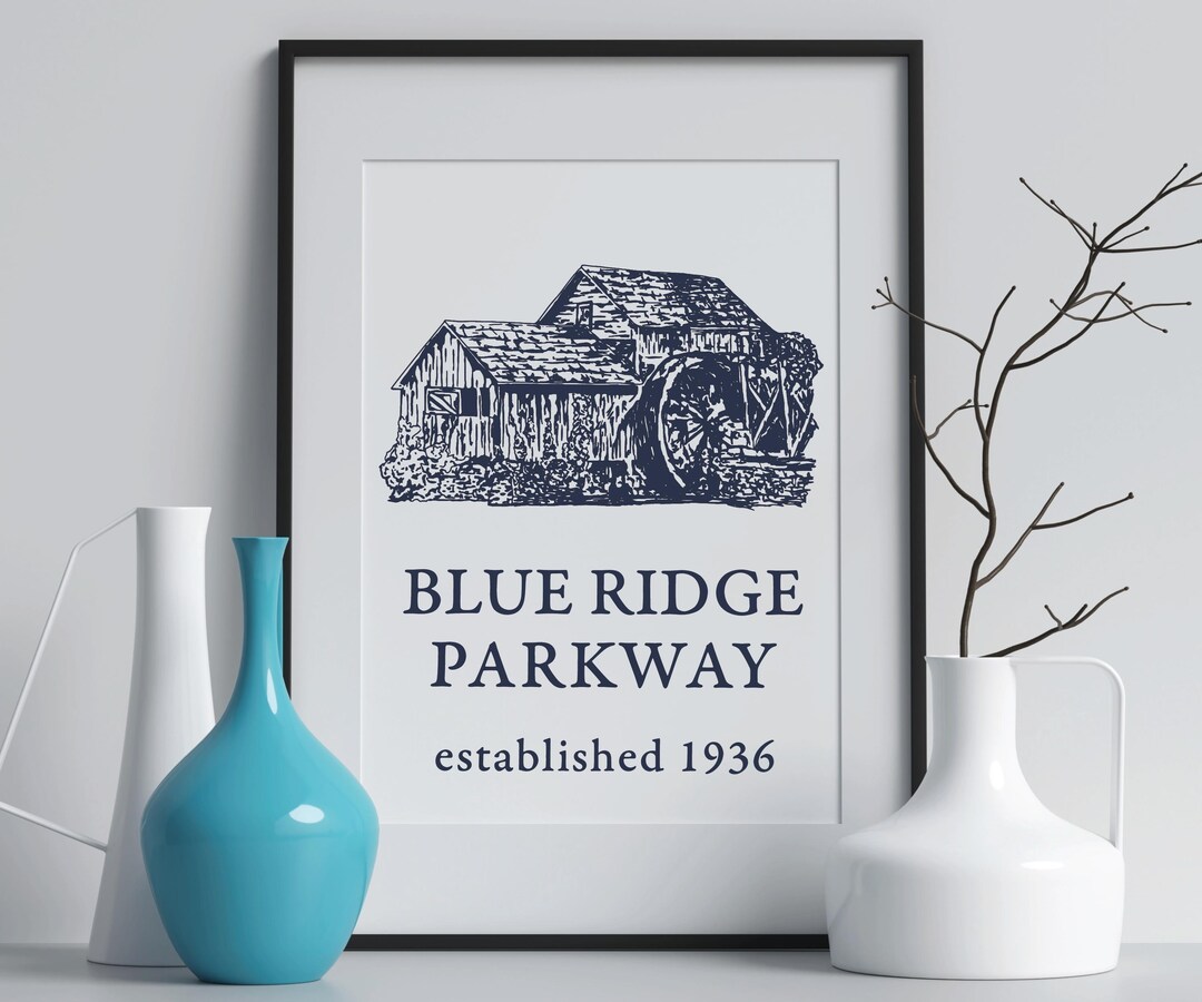 Blue Ridge Parkway Printable Wall Art, Mabry Mill, Vintage Rustic Decor ...