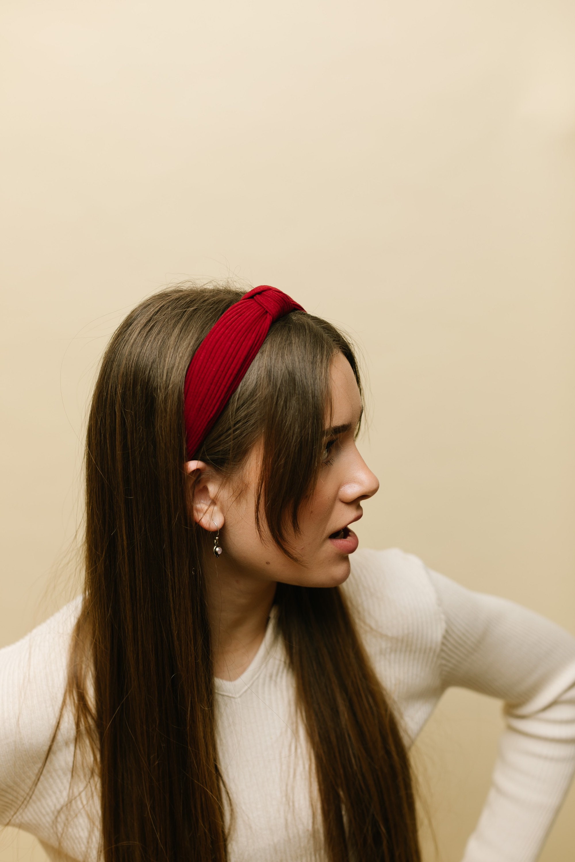 Red Ribbed Women Headband Women Headband Hair Accessories | Etsy