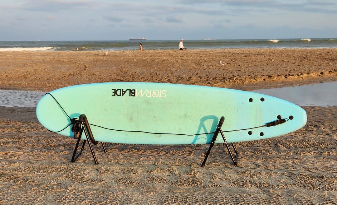 Surfboard Stand Rfa Surfboard Stand, 2 Piece Set, Portable, Aluminum, Black, 23