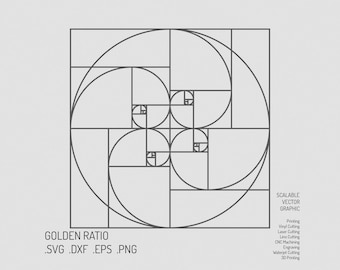 Golden Ratio SVG: Fibonacci Sequence, Science Art (Digital File)