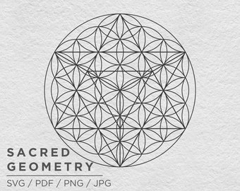 Sacred Geometry, SVG, Merkaba, Flower of Life, Cut file, Vector Graphic, Energy Grid, Angel Grid, Crystal Grid