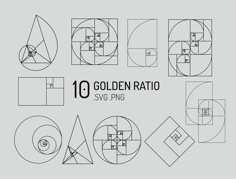 Golden Ratio SVG Bundle: Fibonacci Sequence, Science Art (digital File ...