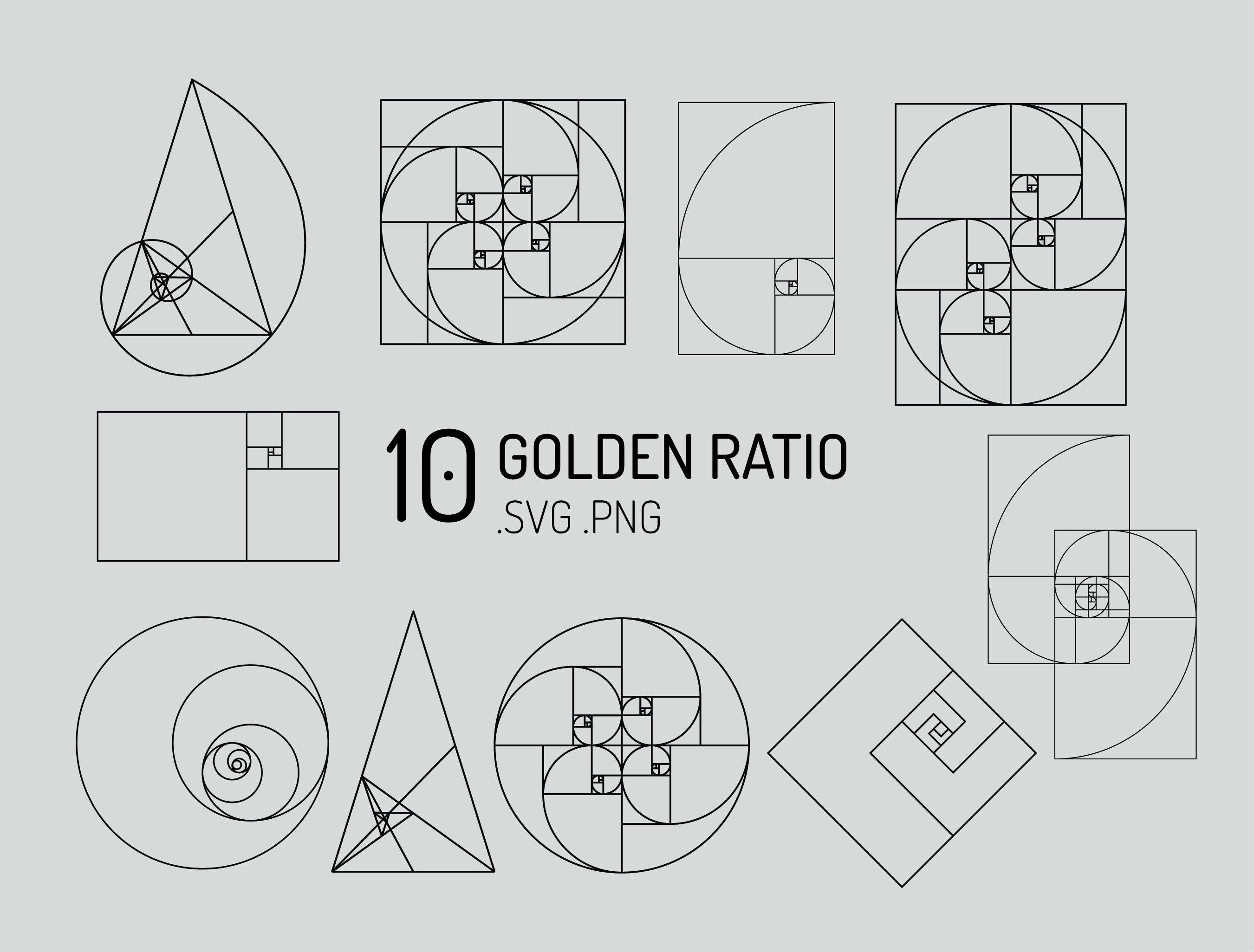 Golden Ratio SVG Bundle: Fibonacci Sequence, Science Art (Digital File)