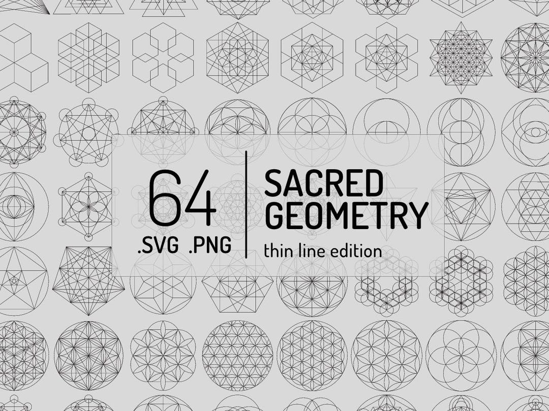 64 Sacred Geometry SVG PNG Bundle: Laser Cut Files (digital Download ...