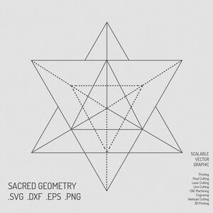 Geometria Sacra SVG: File di taglio Merkaba (file digitale)