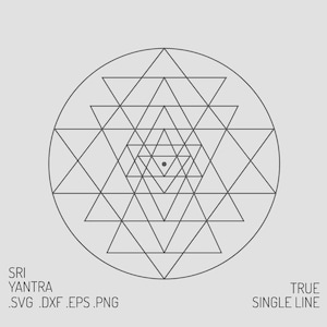 Sri Yantra SVG | Einzeilige Heilige Geometrie Vektor