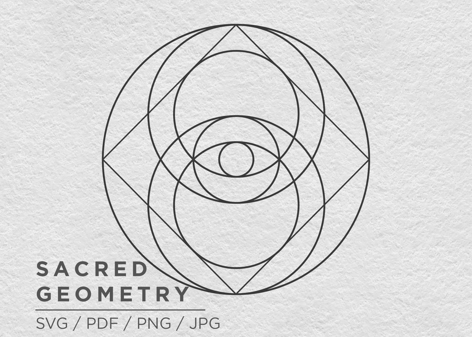Sacred Geometry SVG Vesica Piscis Eye Cube Cut File Etsy