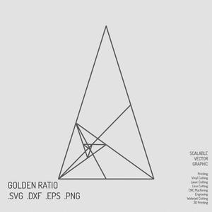 Gulden snede, SVG, Vector, sticker, spiraal, Phi, afdrukken, gesneden bestand, digitaal bestand, Fibonacci-reeks, wetenschap, natuur, wiskunde, kunst