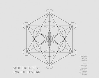 Sacred Geometry SVG, DXF, EPS, Seed of Life, Cut File, digital file, New Age, Fibonacci, Science, Angel Grid, Crystal Grid,