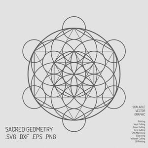 Sacred Geometry SVG: Metatron&#39;s Cube, Flower of Life (Digital File)