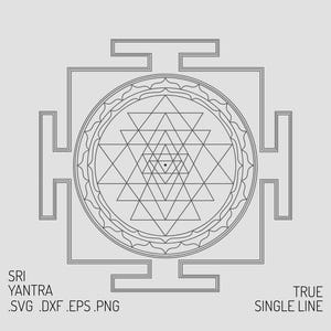 Sri Yantra SVG | Einzeilige Heilige Geometrie Vektor