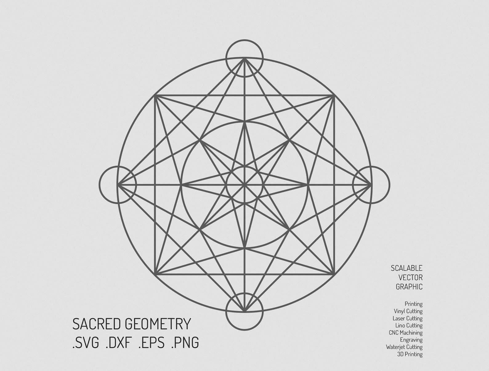 Octagram Sacred Geometry SVG: Star of Venus, Angel Grid (digital File ...