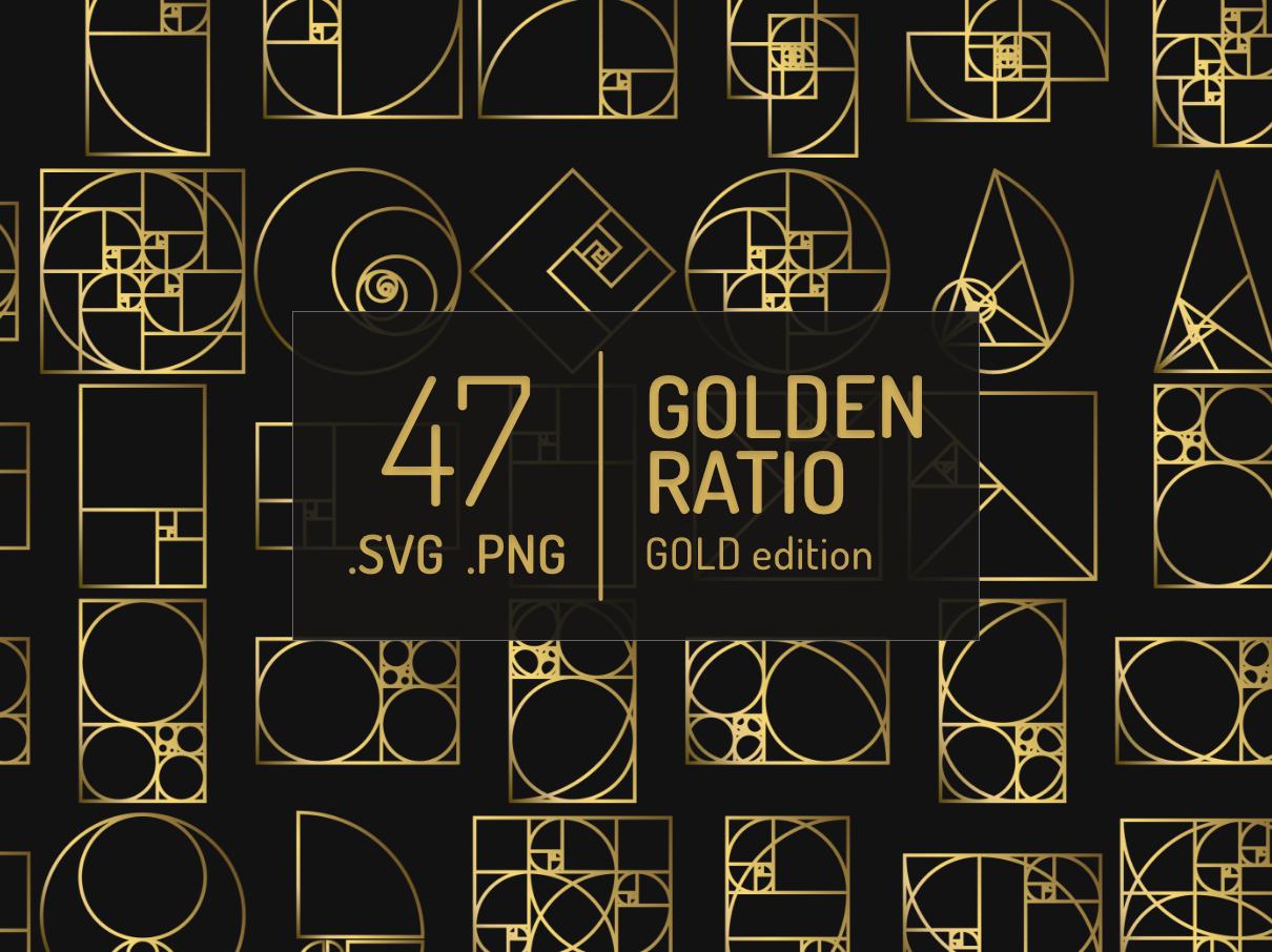 47 GOLD Golden Ratio Template Bundle, SVG & PNG File Formats - Etsy