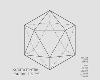 Icosahedron Sacred Geometry SVG: Universe Prism (Digital File)