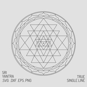 Sri Yantra SVG | Einzeilige Heilige Geometrie Vektor
