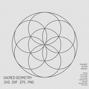 Sacred Geometry SVG: Flower of Life, Seed (Digital File)