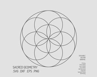 Sacred Geometry SVG, Flower of Life, Seed, Cut File, Digital file, New Age, Fibonacci, Science, Angel Grid, Crystal Grid, Energy Grid