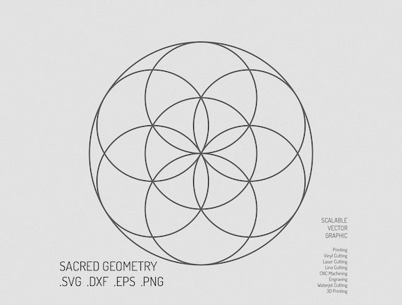 Sacred Geometry SVG: Flower of Life, Seed (Digital File)