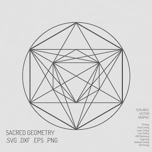 Metatron&#39;s Cube SVG: Sacred Geometry Cut File (Digital Download)