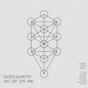 Sacred Geometry SVG, Tree of Life, Kabbalah, Kabbala, Digital file, New Age, Fibonacci, Science, Angel Grid, Crystal Grid, Energy Grid